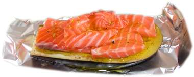 �oso� norweski na bak�a�anie polany oliw� z oliwek i przyprawiony przypraw� cytrynow� do ryb galeo